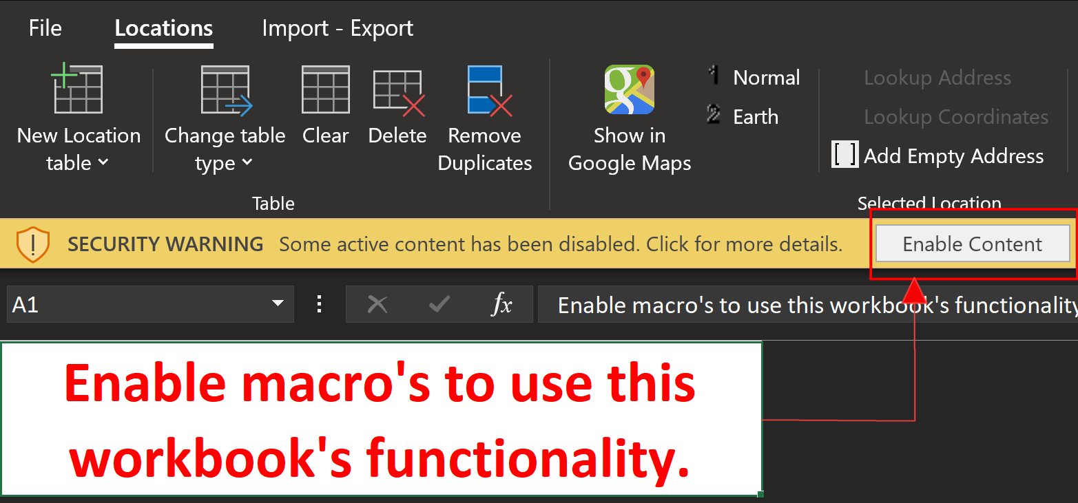 Macros are disabled warning
